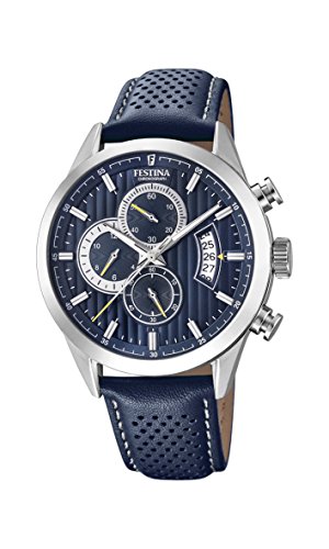 Festina Herren Chronograph Quarz Uhr mit Leder Armband F20271/5 von Festina