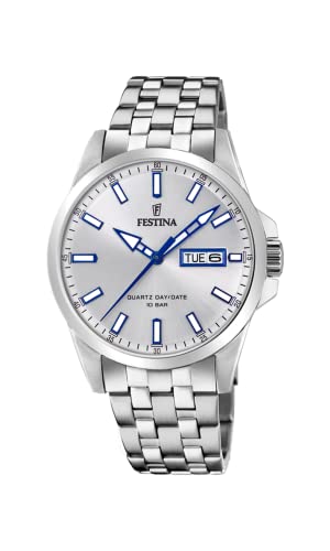 Festina Herren Analog Quarz Uhr mit Edelstahl Armband F20357/1 von Festina