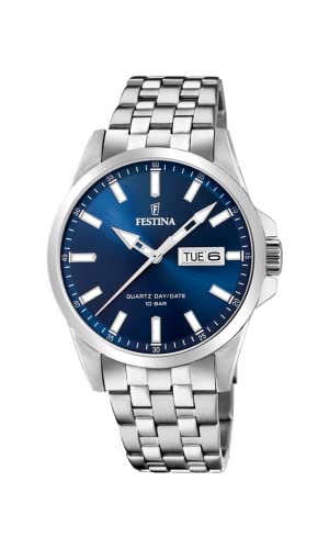 Festina Herren Analog Quarz Uhr mit Edelstahl Armband F20357/3 von Festina