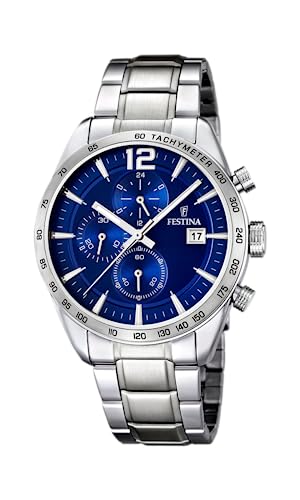 Festina Uhr Für Herren F16759/3 Timeless Chronograph Silber Edelstahl Case SilberEdelstahl Band von Festina