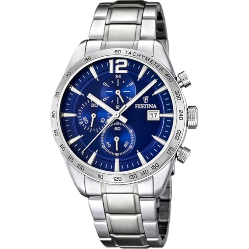 Festina Uhr Für Herren F16759/3 Timeless Chronograph Silber Edelstahl Case SilberEdelstahl Band von Festina