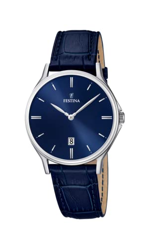 Festina Herren Analog Quarz Uhr mit Leder Armband F16745/3 von Festina