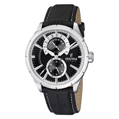 Festina Herren Analog Quarz Uhr mit Leder Armband F16573/3 von Festina
