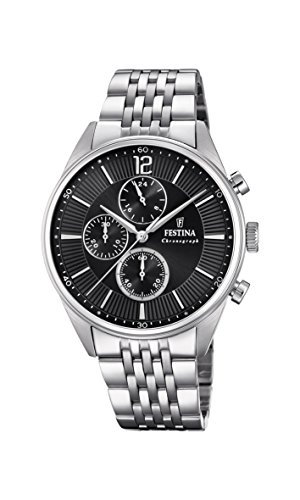 Festina Herren Chronograph Quarz Uhr mit Edelstahl Armband F20285/4 von Festina