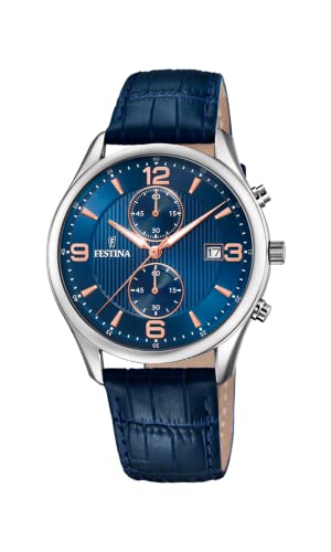 Festina Herren Chronograph Quarz Uhr mit Leder Armband F6855/6 von Festina