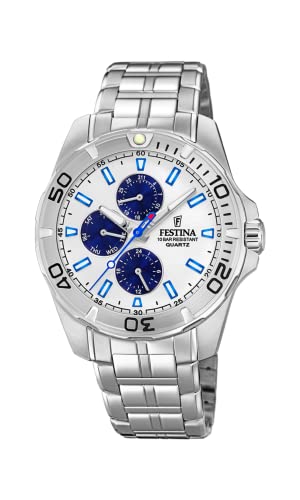 Festina Herren Multi Zifferblatt Quarz Uhr mit Edelstahl Armband F20445/1 von Festina