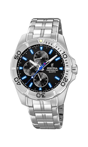 Festina Herren Multi Zifferblatt Quarz Uhr mit Edelstahl Armband F20445/6 von Festina