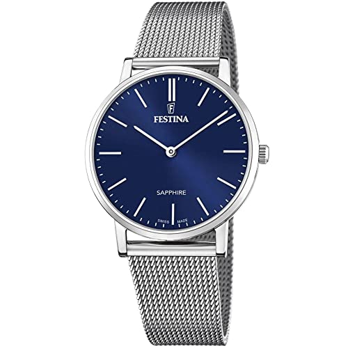 Festina Uhr Für Herren F20014/2 Swiss Made Silber Edelstahl Case SilberEdelstahl Band von Festina