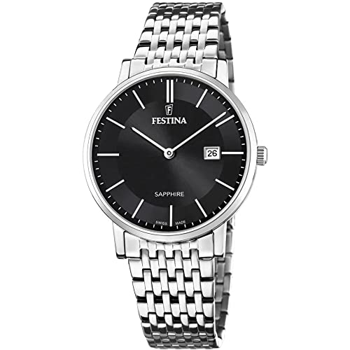 Festina Uhr Für Herren F20018/3 Swiss Made Silber Edelstahl Case SilberEdelstahl Band von Festina