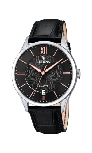 Festina Herren Analog Quarz Uhr mit Leder Armband F20426/6 von Festina