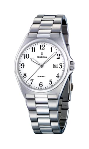 Festina Herren Analog Quarz Uhr mit Edelstahl Armband F16374/1 von Festina