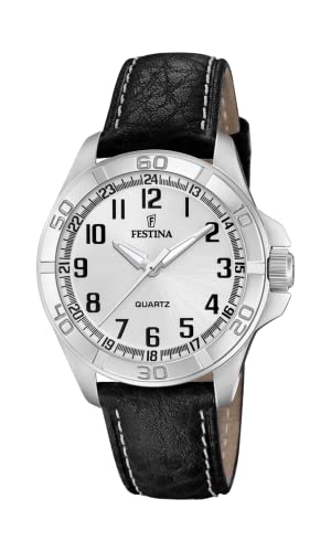 Festina Watches Herren Uhr analog Quarzwerk mit Leder Armband F20444/3 von Festina