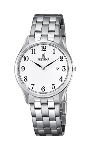 Festina Herren Analog Quarz Uhr mit Edelstahl Armband F6840/1 von Festina