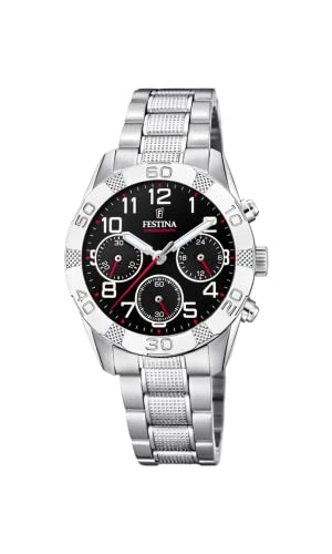 Festina Jungen Chronograph Quarz Uhr mit Edelstahl Armband F20345/3 von Festina