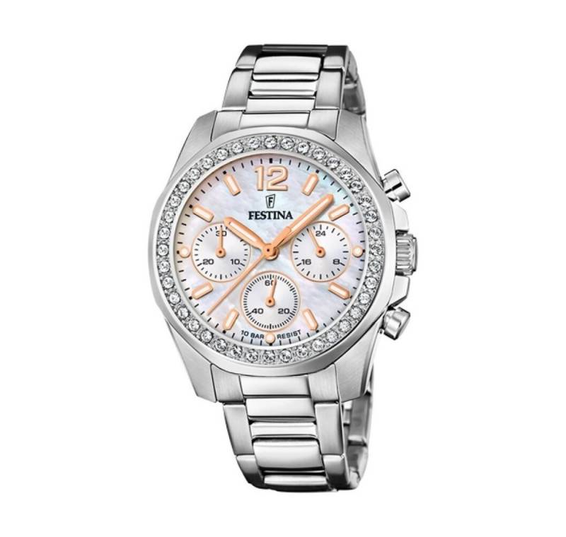 Festina Luxusuhr Festina Damen Analog Quarz Uhr mit Edelstahl Armband F20606/1 von Festina