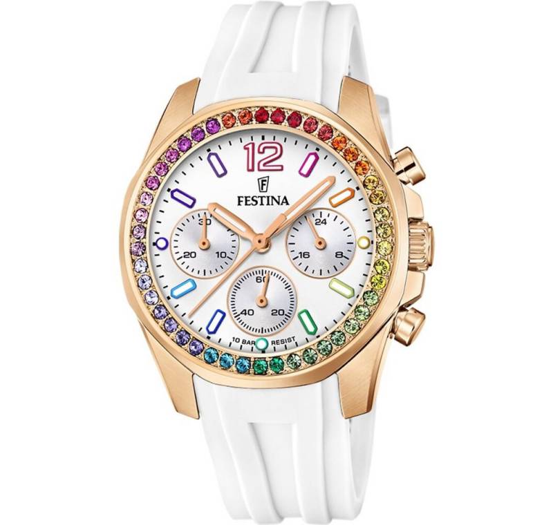 Festina Luxusuhr Festina Damen Analog Quarz Uhr mit Gummi Armband F20611/2 von Festina