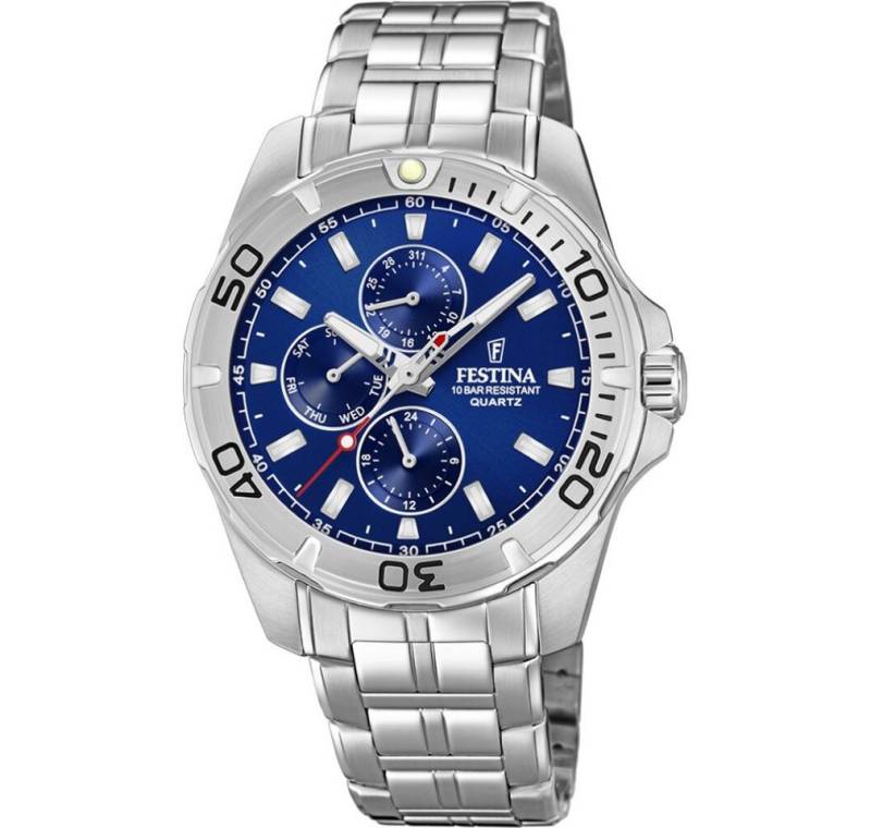 Festina Luxusuhr Festina Herren Multi Zifferblatt Quarz Uhr mit Edelstahl Armband von Festina