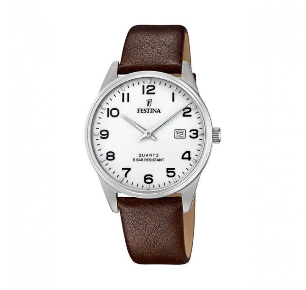 Festina Luxusuhr Herren Analog Quarz Uhr mit Leder Armband F20512/1 von Festina