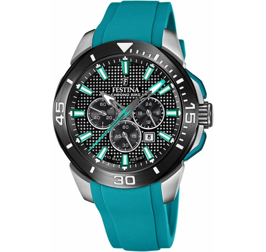 Festina Luxusuhr Herren Analog Quarz Uhr mit Silikon Armband F20642/3 von Festina
