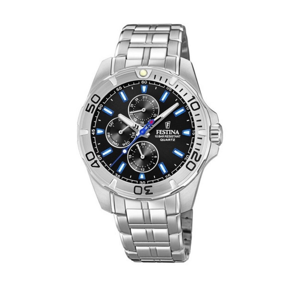 Festina Luxusuhr Herren Multi Zifferblatt Quarz Uhr mit Edelstahl Armband F20445/6 von Festina