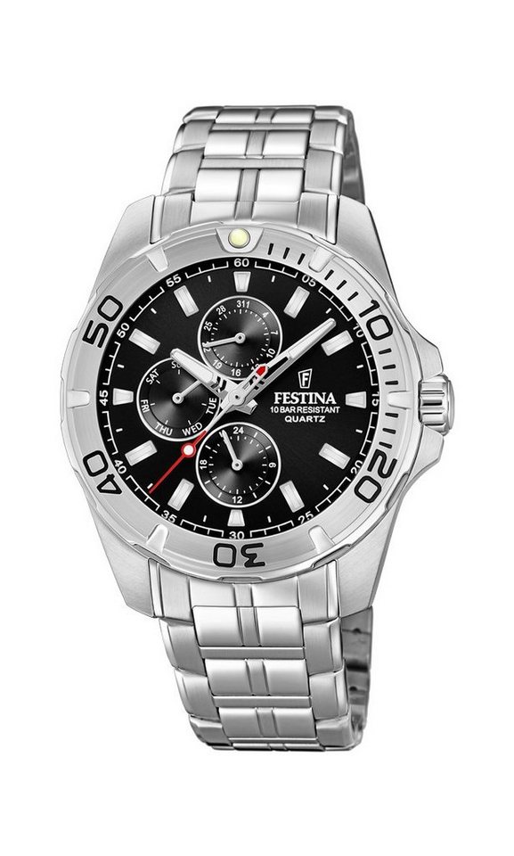 Festina Multifunktionsuhr F20445/3 Herren-Armbanduhr Multifunktion Quarz mit Edelstahl-Band von Festina