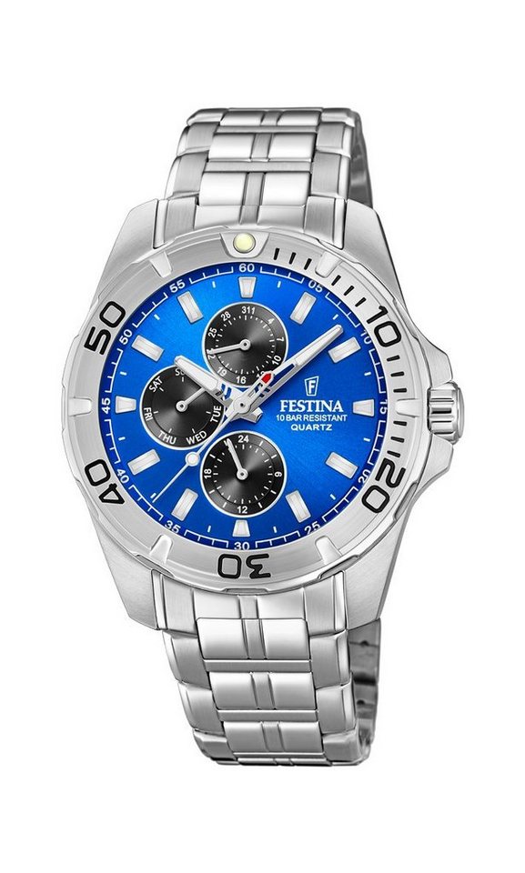 Festina Multifunktionsuhr F20445/4 Herren-Armbanduhr Multifunktion Quarz mit Edelstahl-Band von Festina