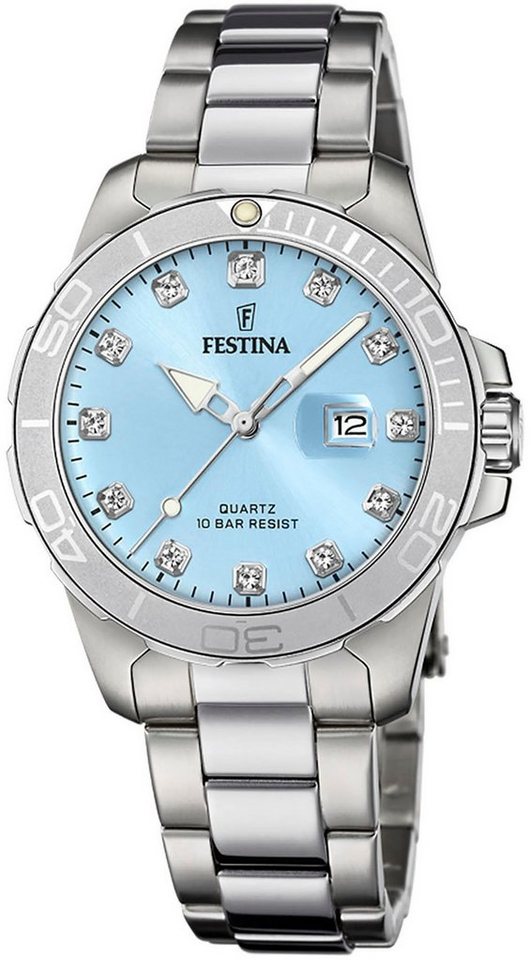 Festina Quarzuhr Boyfriend Collection F20503/5, Armbanduhr, Damenuhr, Edelstahlarmband, bis 10 bar wasserdicht, Datum Festina Quarzuhr Boyfriend Collection F20503/5, Armbanduhr, Damenuhr, Edelstahlarmband, bis 10 bar wasserdicht, Datum von Festina