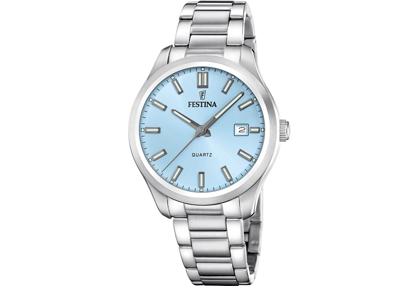 Festina Quarzuhr Classic Steel F20736/2, Armbanduhr, Herrenuhr, Edelstahlarmband, analog, Tag von Festina