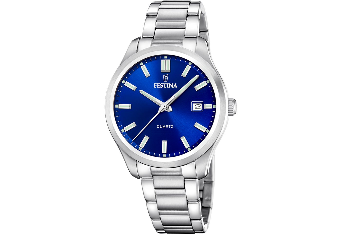 Festina Quarzuhr Classic Steel F20736/3, Armbanduhr, Herrenuhr, Edelstahlarmband, analog, Tag von Festina