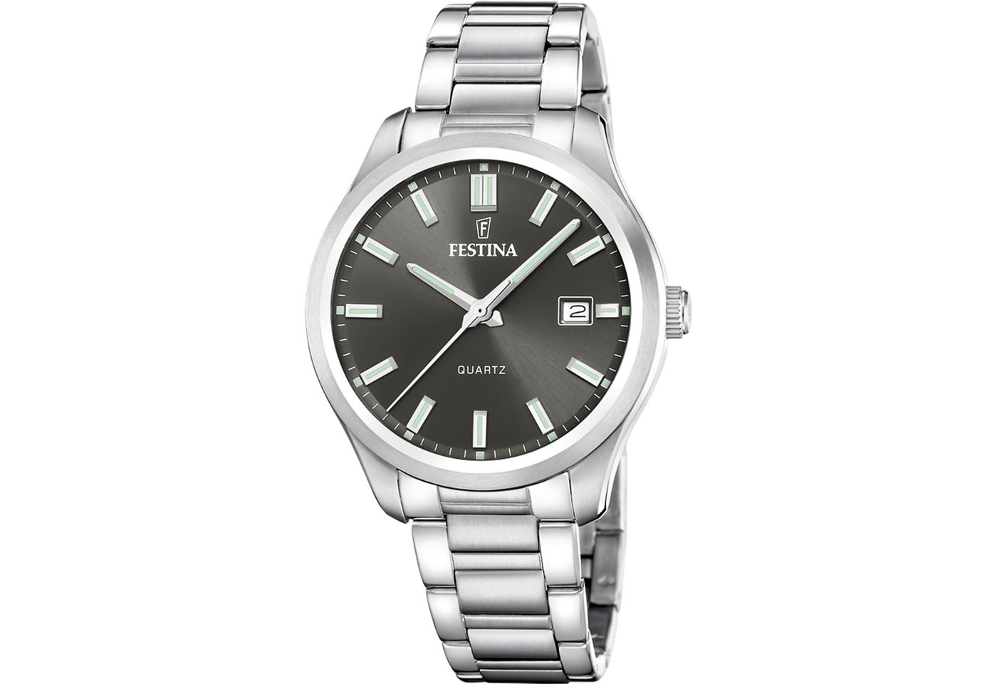 Festina Quarzuhr Classic Steel F20736/5, Armbanduhr, Herrenuhr, Edelstahlarmband, analog, Tag von Festina