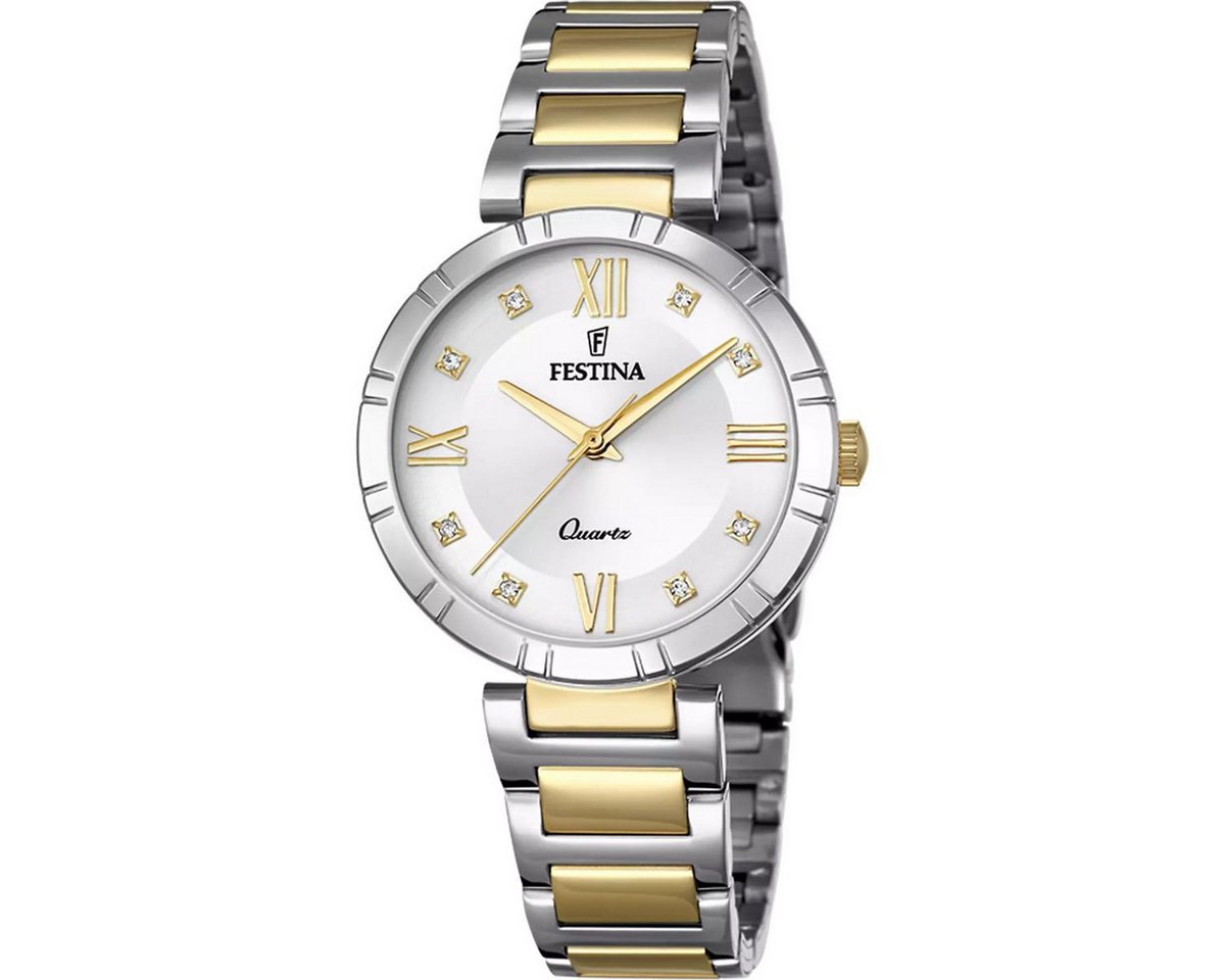 Festina Quarzuhr Damen-Uhr Mademoiselle Analog Quarz Edelstahl-Armband F16937/A von Festina