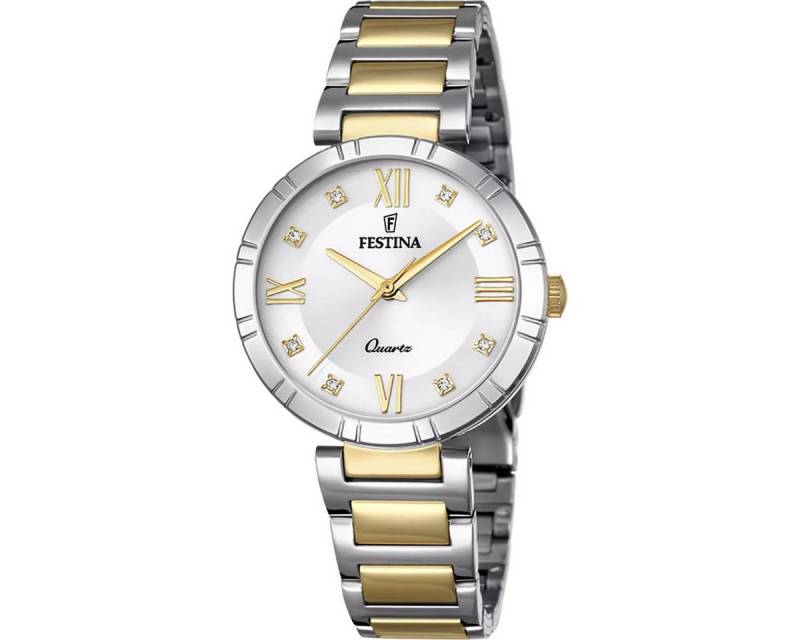 Festina Quarzuhr Damen-Uhr Mademoiselle Analog Quarz Edelstahl-Armband F16937/A von Festina