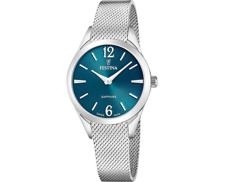 Festina Quarzuhr Damen-Uhr Swiss Made Grace Grün Quarz Edelstahl-Band F20076/4 von Festina