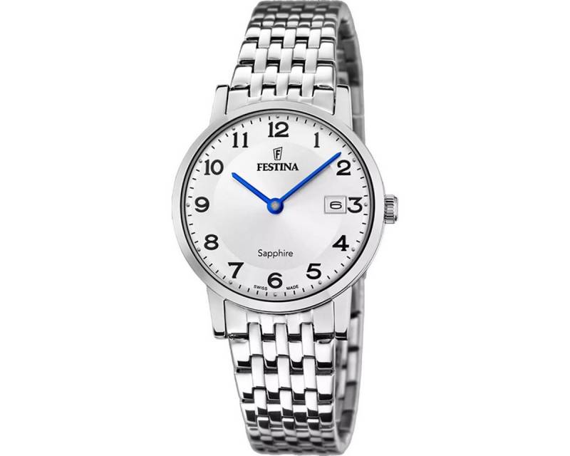 Festina Quarzuhr Damenuhr Swiss Made Analog Quarz Edelstahl-Band F20019/4 von Festina