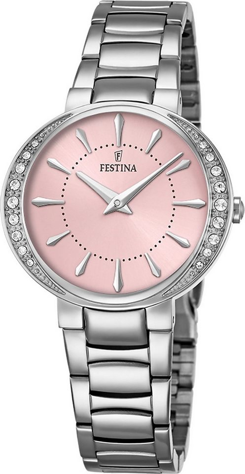 Festina Quarzuhr Festina Damenuhr Boyfriend Armbanduhr, (Analoguhr), Damen Armbanduhr rund, Edelstahlarmband silber, Casual von Festina