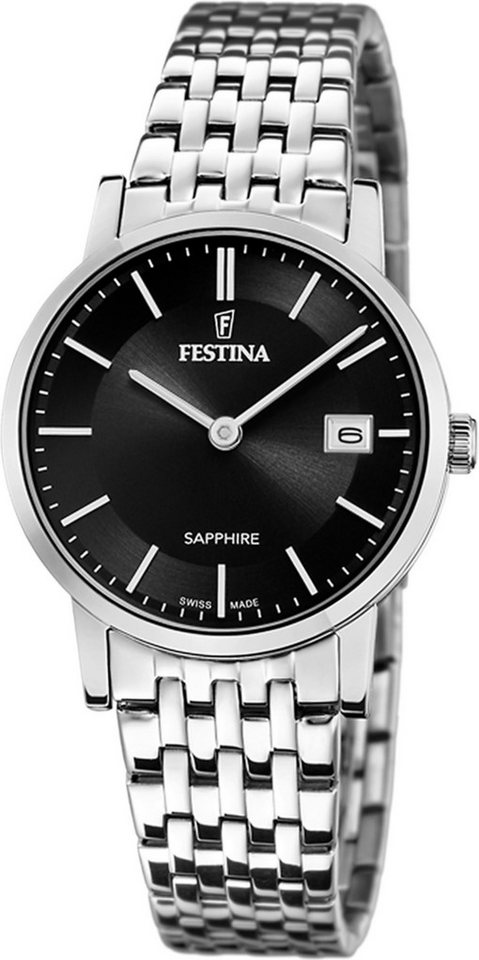 Festina Quarzuhr Festina Damenuhr Edelstahl silber, (Analoguhr), Damen Armbanduhr rund, Edelstahlarmband silber, Elegant von Festina