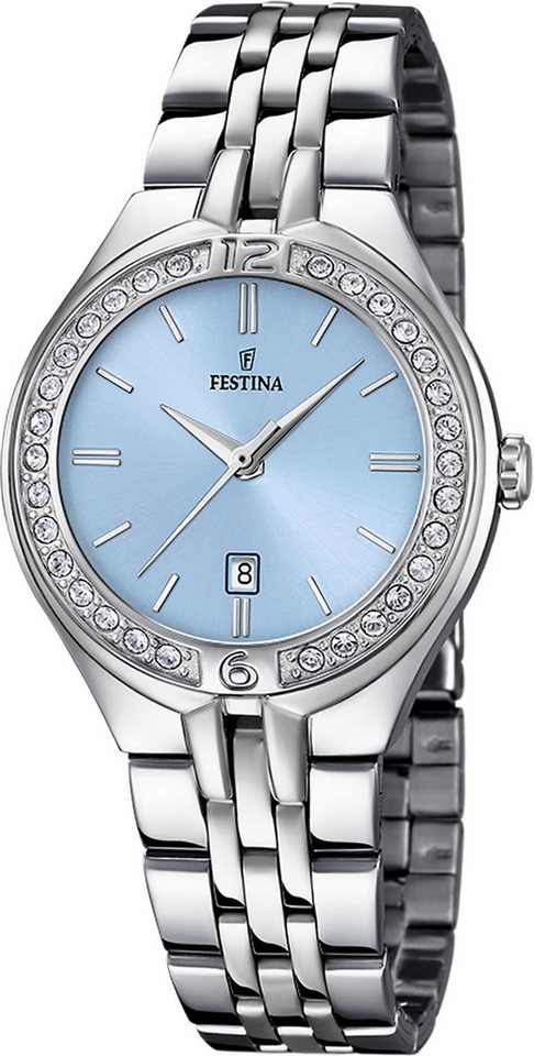 Festina Quarzuhr Festina Damenuhr Edelstahl silber, (Analoguhr), Damen Armbanduhr rund, Edelstahlarmband silber, Fashion von Festina
