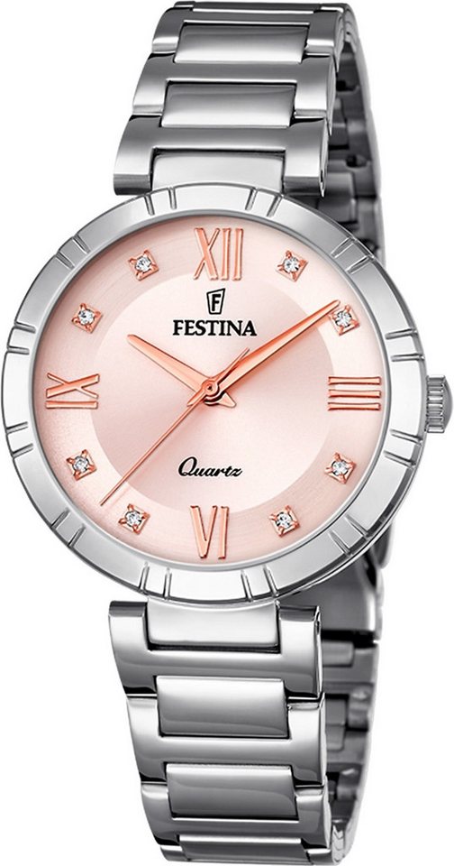 Festina Quarzuhr Festina Damenuhr Mademoiselle Armbanduhr, (Analoguhr), Damen Armbanduhr rund, Edelstahlarmband silber, Fashion von Festina