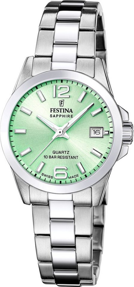 Festina Quarzuhr Festina Damenuhr Swiss Made Armbanduhr, (Analoguhr), Damen Armbanduhr rund, Edelstahlarmband silber, Elegant von Festina