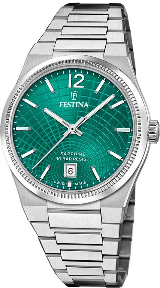 Festina Quarzuhr Festina Damenuhr Swiss Made Armbanduhr, (Analoguhr), Damen Armbanduhr rund, Edelstahlarmband silber, Elegant von Festina