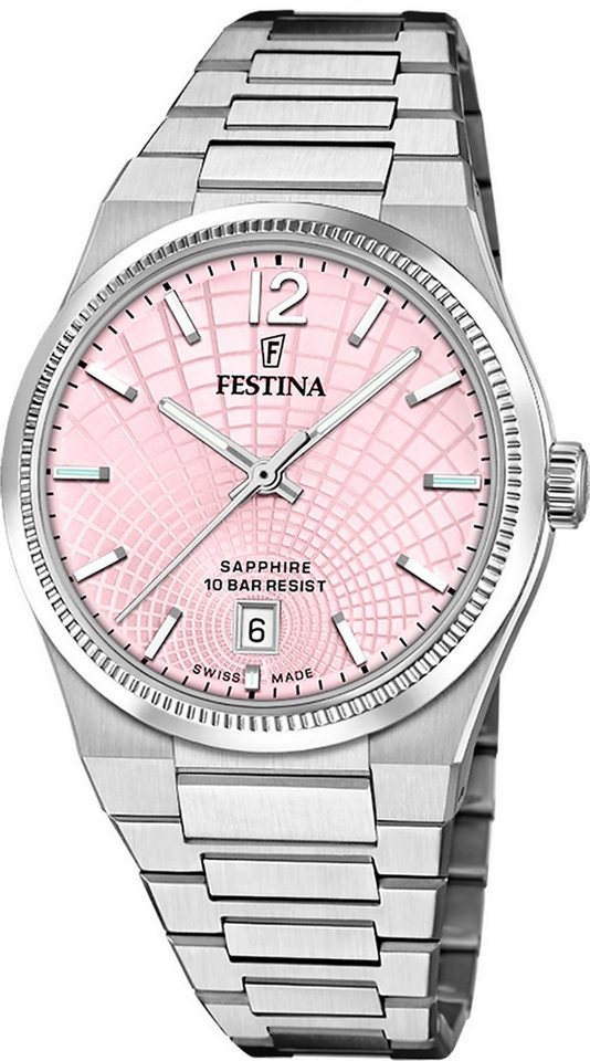 Festina Quarzuhr Festina Damenuhr Swiss Made Armbanduhr, (Analoguhr), Damen Armbanduhr rund, Edelstahlarmband silber, Elegant von Festina