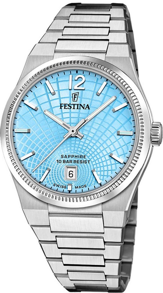 Festina Quarzuhr Festina Damenuhr Swiss Made Armbanduhr, (Analoguhr), Damen Armbanduhr rund, Edelstahlarmband silber, Elegant von Festina