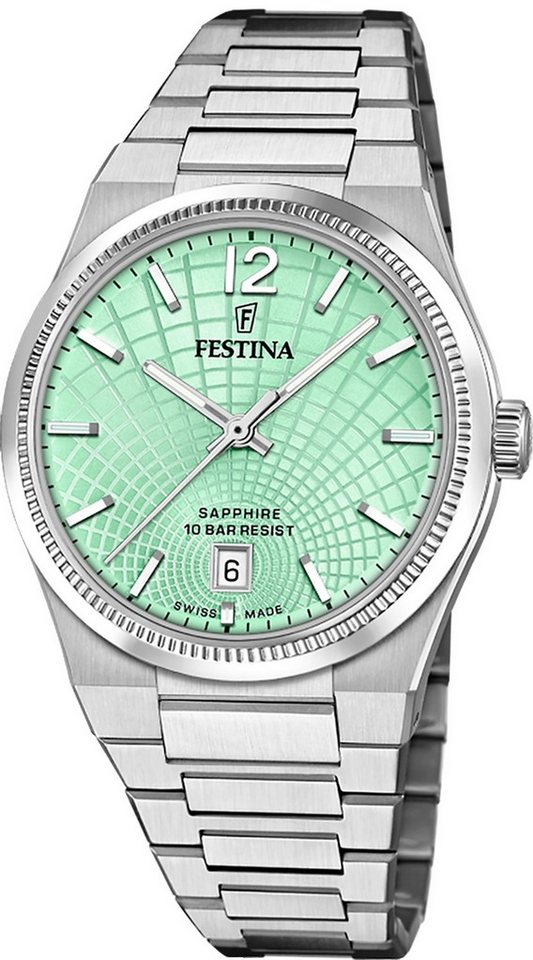 Festina Quarzuhr Festina Damenuhr Swiss Made Armbanduhr, (Analoguhr), Damen Armbanduhr rund, Edelstahlarmband silber, Elegant von Festina