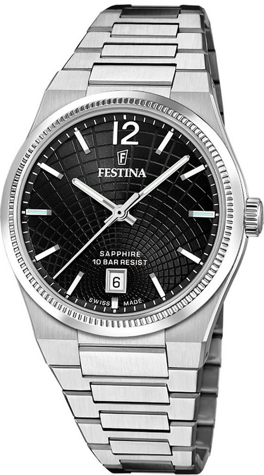 Festina Quarzuhr Festina Damenuhr Swiss Made Armbanduhr, (Analoguhr), Damen Armbanduhr rund, Edelstahlarmband silber, Elegant von Festina