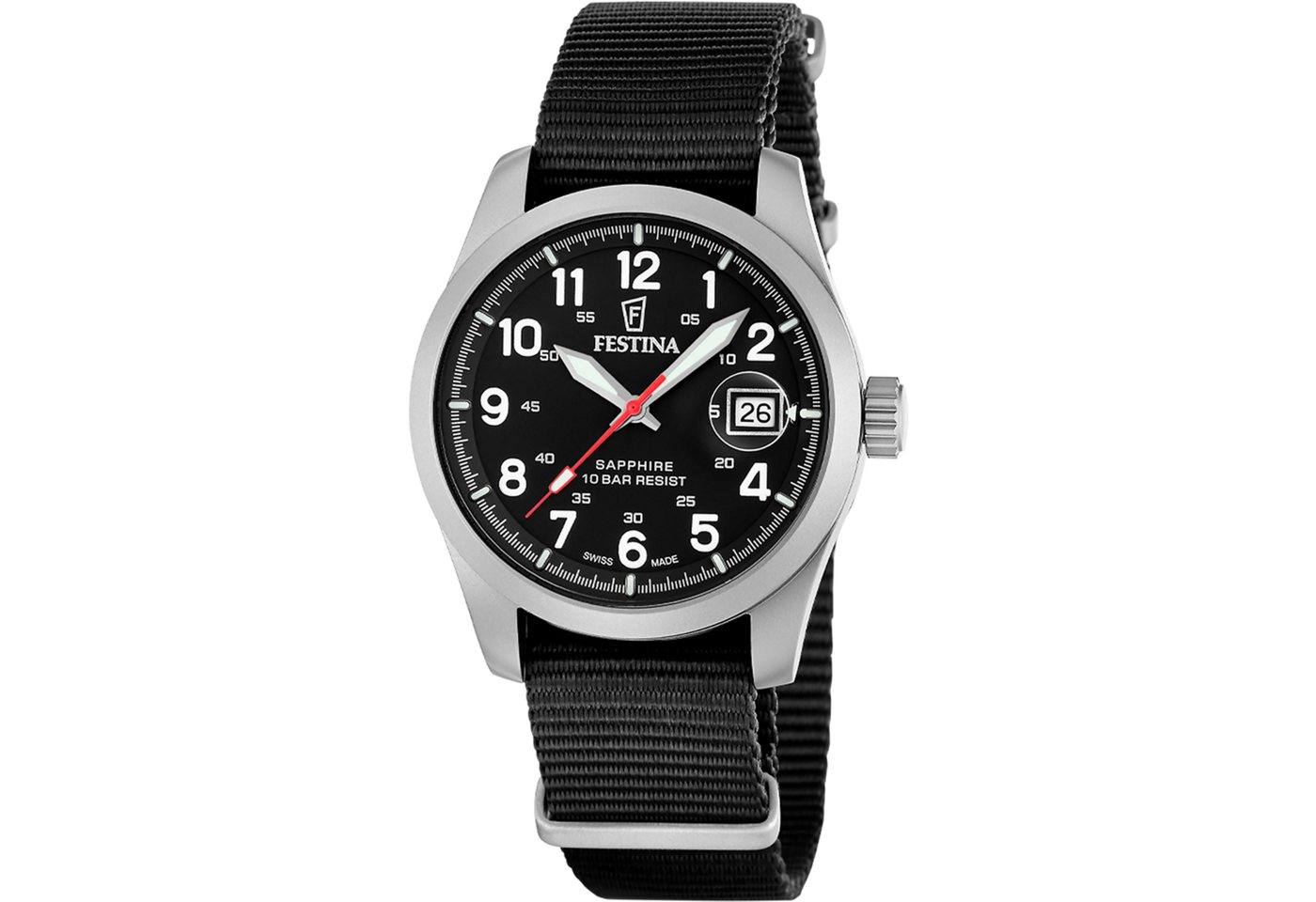 Festina Quarzuhr Field Watches F20082/3, Armbanduhr, Damenuhr, Herrenuhr, Swiss Made, analog, Tag von Festina