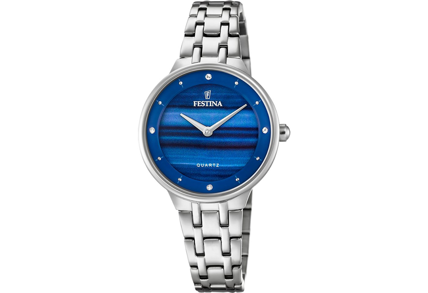 Festina Quarzuhr Mademoiselle F20600/A, Armbanduhr, Damenuhr, Edelstahlarmband, analog, Zirkonia (synth) von Festina