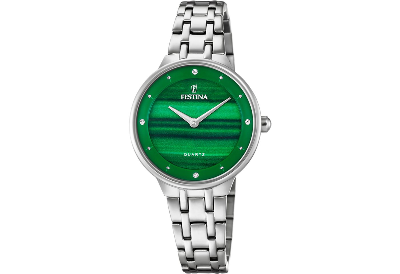 Festina Quarzuhr Mademoiselle F20600/B, Armbanduhr, Damenuhr, Edelstahlarmband, analog, Zirkonia (synth) von Festina