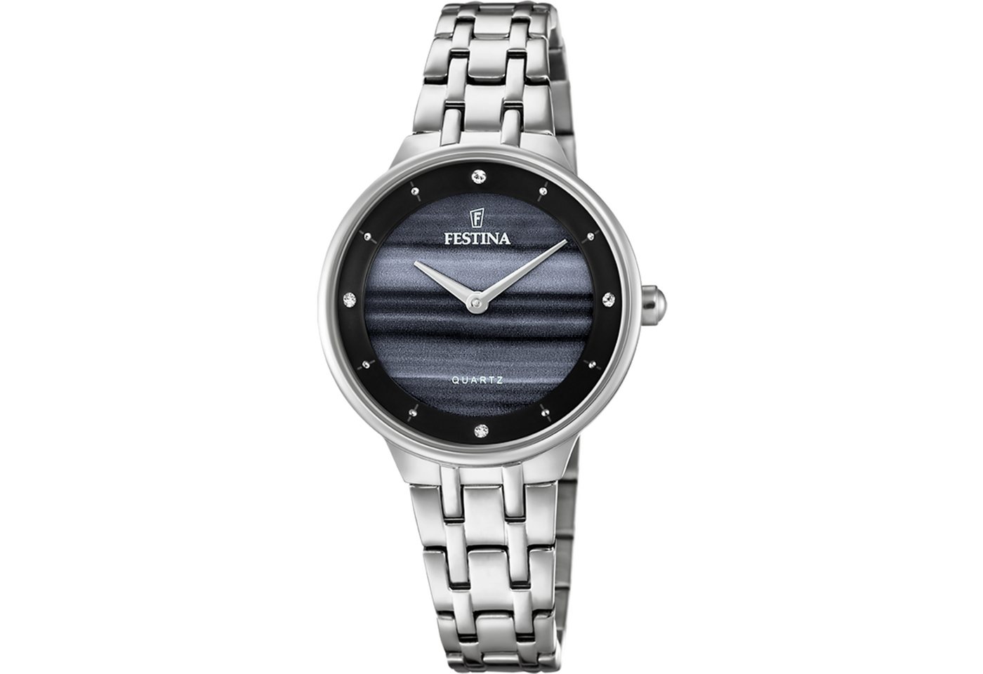 Festina Quarzuhr Mademoiselle F20600/C, Armbanduhr, Damenuhr, Edelstahlarmband, analog, Zirkonia (synth) von Festina