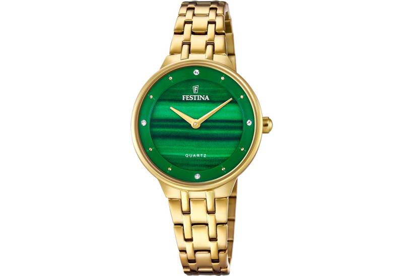 Festina Quarzuhr Mademoiselle F20601/B, Armbanduhr, Damenuhr, Edelstahlarmband, analog, Zirkonia (synth) von Festina