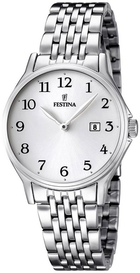 Festina Quarzuhr Festina Damen-Herren Uhr F16748/1, Damen, Herren Armbanduhr rund, Edelstahlarmband silber von Festina